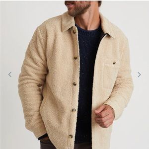 Marine Layer Mens Sherpa Overshirt in Natural